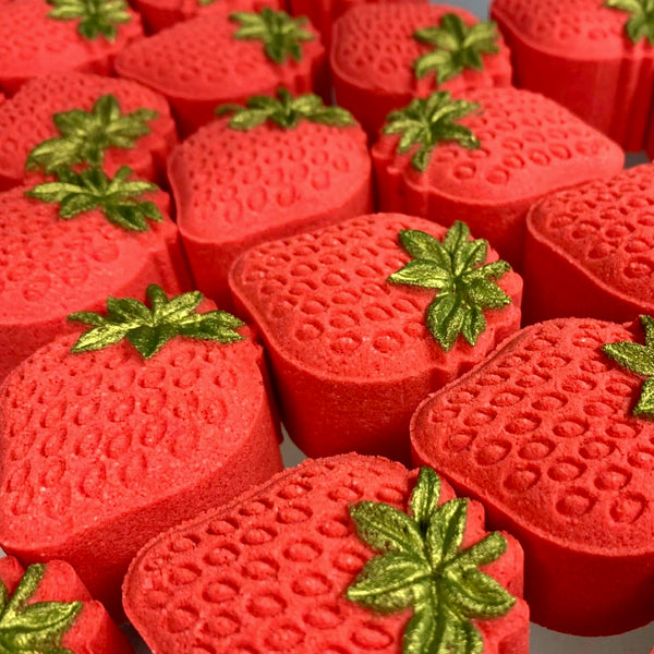 mini strawberry bath bomb