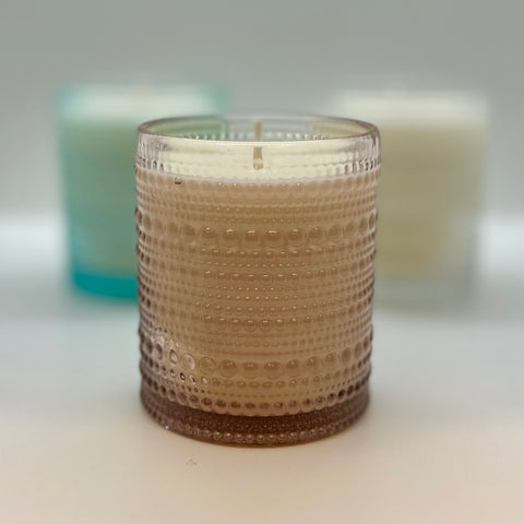 Moonflower Candle - Pink Bubble Glass