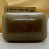 spiced cedar solid shampoo bar (reformulated + bigger)